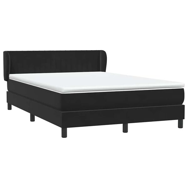 vidaXL Cama com molas/colch&atilde;o 160x220 cm veludo preto