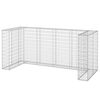 vidaXL Muro gabi&atilde;o p/ caixotes do lixo a&ccedil;o galvanizado 254x100x110 cm