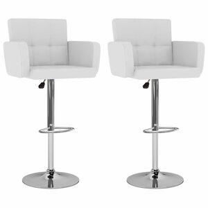 vidaXL Bancos de bar 2 pcs couro artificial branco