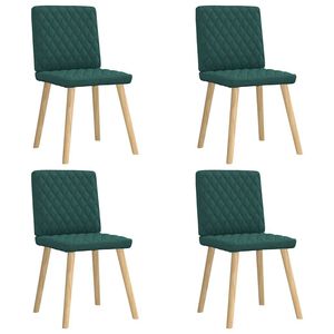 vidaXL Cadeiras de jantar 4 pcs tecido verde escuro