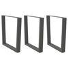 vidaXL P&eacute;s para mesa de jantar em V, 3 pe&ccedil;as, antracite, 90x (72-73,3) cm, a&ccedil;o