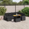 vidaXL 8 pcs conjunto sof&aacute;s de jardim com almofad&otilde;es vime PE preto