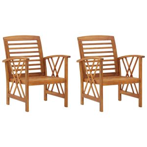 vidaXL Cadeiras de jardim 2 pcs madeira ac&aacute;cia maci&ccedil;a