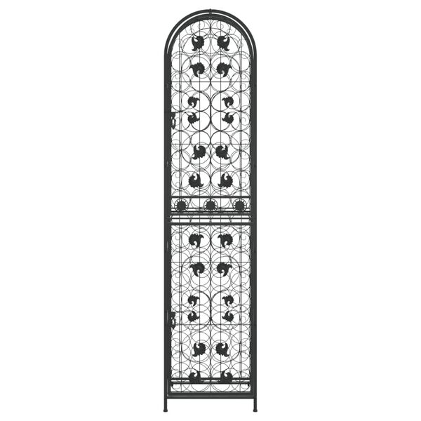 vidaXL Garrafeira para 73 garrafas 45x36x200 cm ferro forjado preto