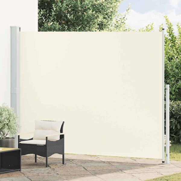 vidaXL Toldo lateral retr&aacute;til para p&aacute;tio 220x300 cm creme