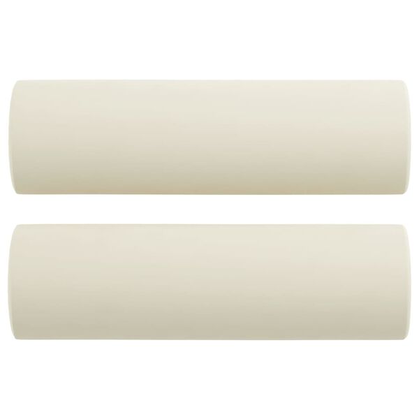 vidaXL 3 pcs conjunto de sof&aacute;s com almofadas veludo cor creme