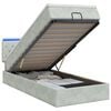 vidaXL Cama Ottoman com Colch&atilde;o e LED Cinzento-claro 80 x 200 cm