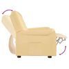 vidaXL Poltrona massagens 2 lug. reclinável tecido microfibra creme
