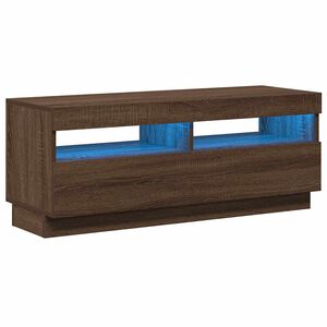vidaXL M&oacute;vel de TV com luzes LED 100x35x40 cm cor carvalho castanho
