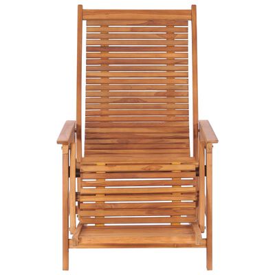 vidaXL Cadeira de jardim com apoio de pés em madeira de teca maciça