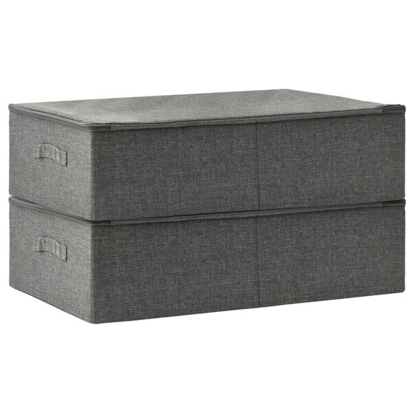 vidaXL Caixas de arruma&ccedil;&atilde;o 2 pcs tecido 70x40x18 cm antracite