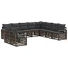 vidaXL Conjunto de Sof&aacute; de Jardim 10 unid. Cinzento vime PE