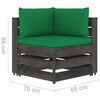 vidaXL 3 pcs conj. lounge jardim + almofad&otilde;es madeira impreg. cinzento