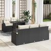 vidaXL Conjunto de Sof&aacute; de Jardim 6 pcs Preto Rattan de Polipropileno