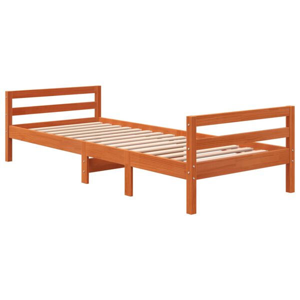 vidaXL Cama sem colch&atilde;o 90x200 cm pinho maci&ccedil;o castanho-mel