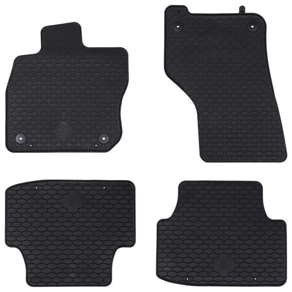 vidaXL Tapete de carro 4 pcs Preto Borracha