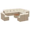 vidaXL 13 pcs conjunto de sof&aacute;s p/ jardim com almofad&otilde;es vime PE bege
