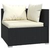 vidaXL 13 pcs conjunto lounge de jardim c/ almofad&otilde;es vime PE preto