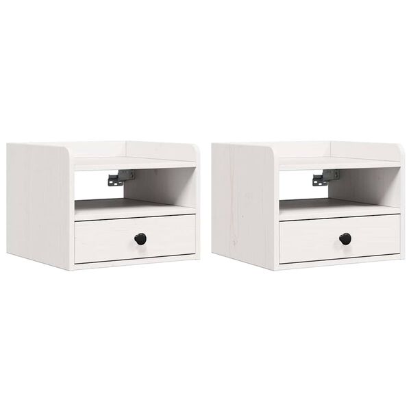 vidaXL Mesa-de-cabeceira com gaveta 2 pcs Branco 38 x 36 x 29,5 cm