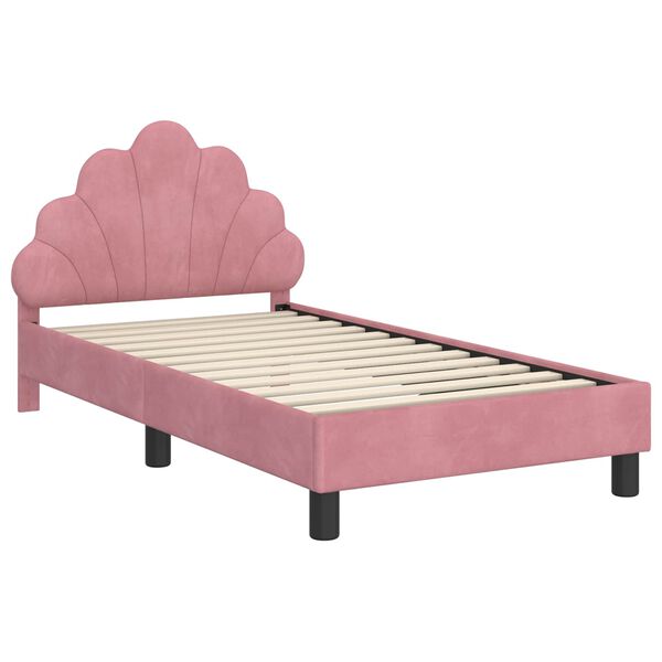 vidaXL Estrutura de Cama Infantil com Cabeceira Rosa 80 x 160 cm