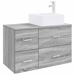 vidaXL Conjunto de M&oacute;veis para Banheiro 2 unid. Sonoma cinzento