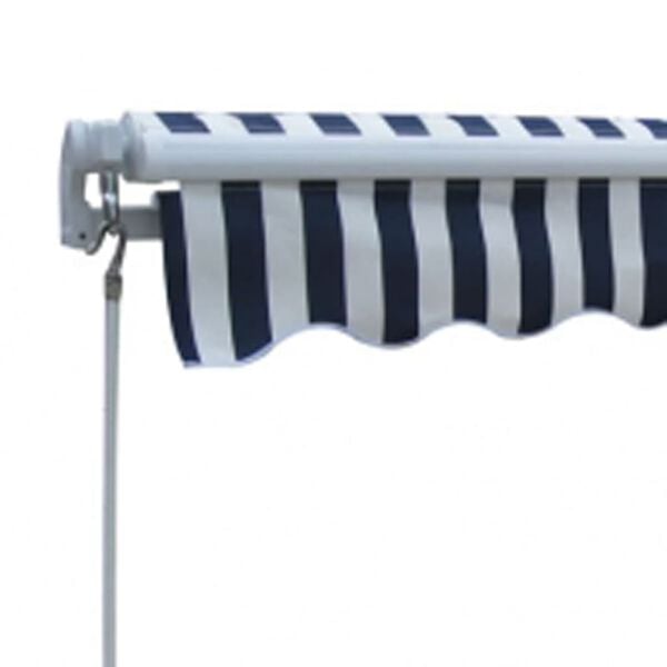 vidaXL Toldo dobr&aacute;vel manual 300 cm azul/branco