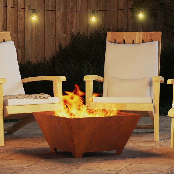 vidaXL Fire Pit Castanho 60 x 60 x 30 cm A&ccedil;o Corten