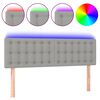 vidaXL Cabeceira de cama c/ luzes LED tecido 144x5x78/88cm cinza-claro