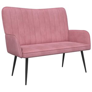 vidaXL Sof&aacute; para 2 Pessoas Rosa 115 x 61 x 87 cm Veludo