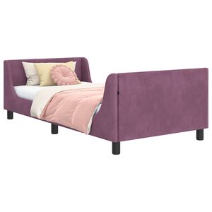 vidaXL Estrutura de Cama Infantil com Cabeceira Roxo 80 x 200 cm