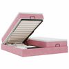 vidaXL Estrutura de cama otomana com colch&otilde;es 160x200 cm veludo rosa