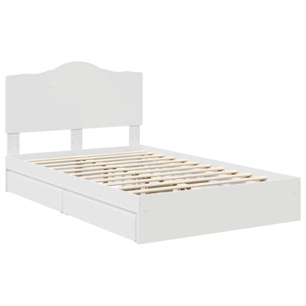 vidaXL Cama com Armazenamento Branco 120 x 190 cm Madeira processada