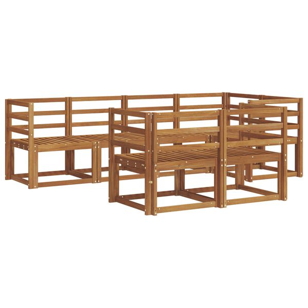 vidaXL Conjunto de Sof&aacute;s para Exterior 7 pcs Natural e Bege