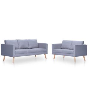 vidaXL Conjunto de sof&aacute;s de 2 lugares e 3 lugares tecido cinza claro