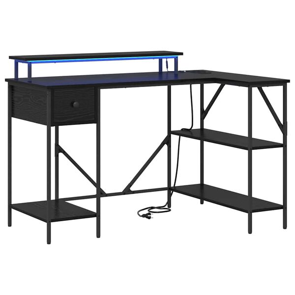 vidaXL Mesa Carvalho Preto 120 x 79 x 86,5 cm Madeira processada