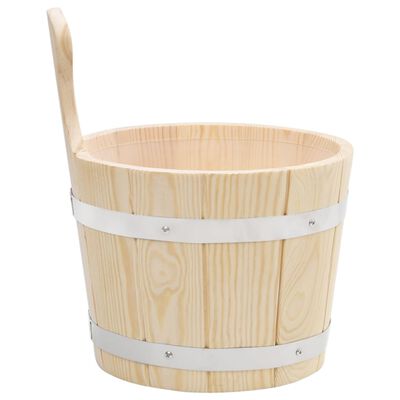 VidaXL Conjunto de balde e concha de sauna madeira de pinho maciça