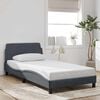 vidaXL Estrutura de cama Dover 100x203 cm veludo cinza-escuro