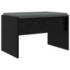 vidaXL Banco de Hall com almofada Carvalho Preto 63 x 38 x 40 cm