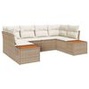 vidaXL Conjunto de Sof&aacute; de Jardim 6 unid. Bege vime PE