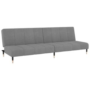 vidaXL Sof&aacute;-cama de 2 lugares veludo cinzento-claro