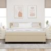 vidaXL Cama Box Manual Cinza Claro e Branco 203 x 180 x 88 cm
