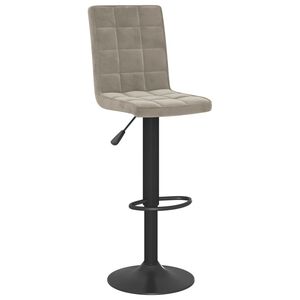 vidaXL Banco de bar veludo cinzento-claro
