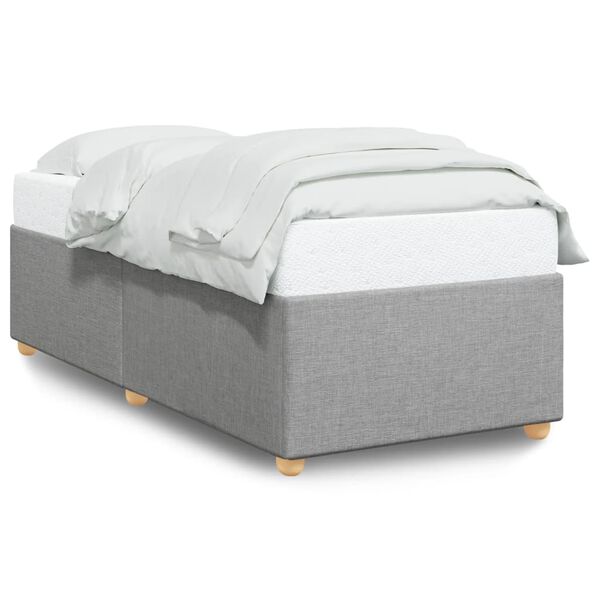 vidaXL Estrutura de cama sem colchão 80x200 cm tecido cinzento-claro