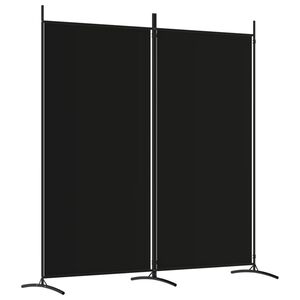 vidaXL Divis&oacute;ria de quarto com 2 painel 175x180 cm preto tecido