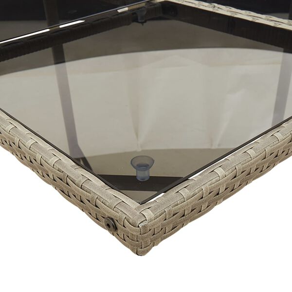 vidaXL 15 pcs conjunto jantar p/ jardim c/ almofad&otilde;es vime PE cinzento