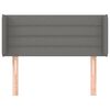 vidaXL Cabeceira de cama c/ abas tecido 83x16x78/88 cm cinzento-escuro