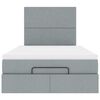 vidaXL Estrutura de cama otomana com colch&atilde;o cinza claro tecido
