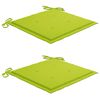 vidaXL Cadeiras Bat&aacute;via c/ almofad&otilde;es verde alface 2 pcs teca maci&ccedil;a