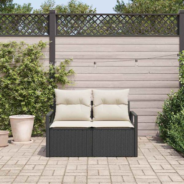 vidaXL Sofá de jardim com almofada 120 x 62 x 69 cm. vime PE