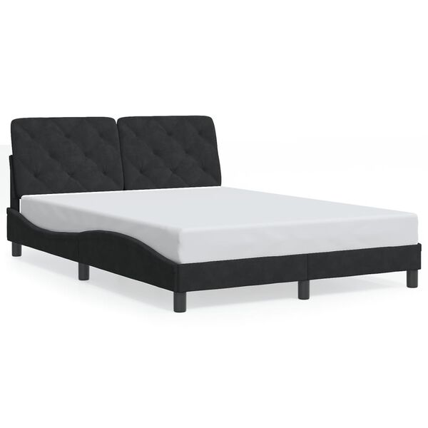 vidaXL Estrutura de cama sem colch&atilde;o 140x200 cm veludo preto